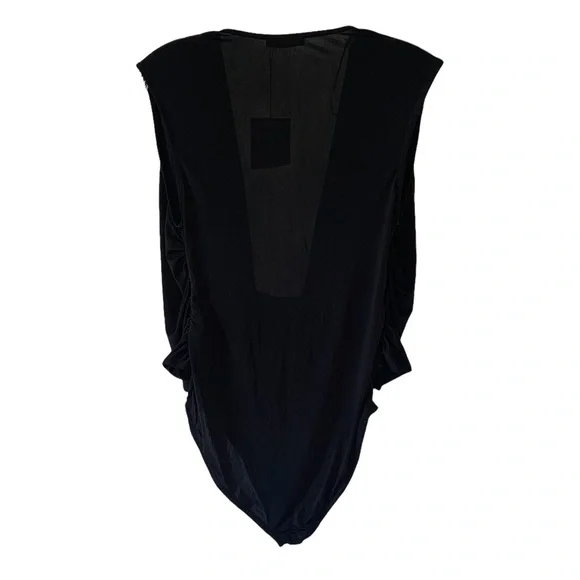 ZARA Collection Black Sleeveless Built-In Tie Vest Bodysuit NWT Size Small - Picture 5 of 6